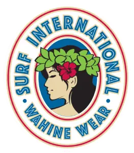 A logo of surf international wahines wear.