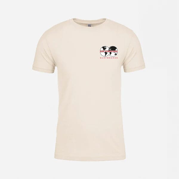 A beige t-shirt with two dogs on it.