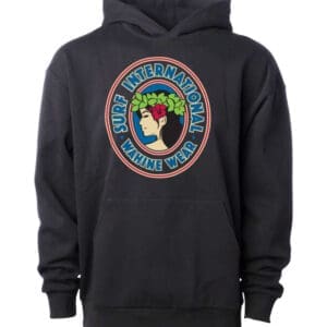 A black hoodie with the words " new international youth day ".