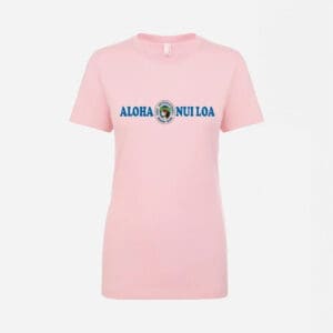 A pink t-shirt with the words aloha nation on it.