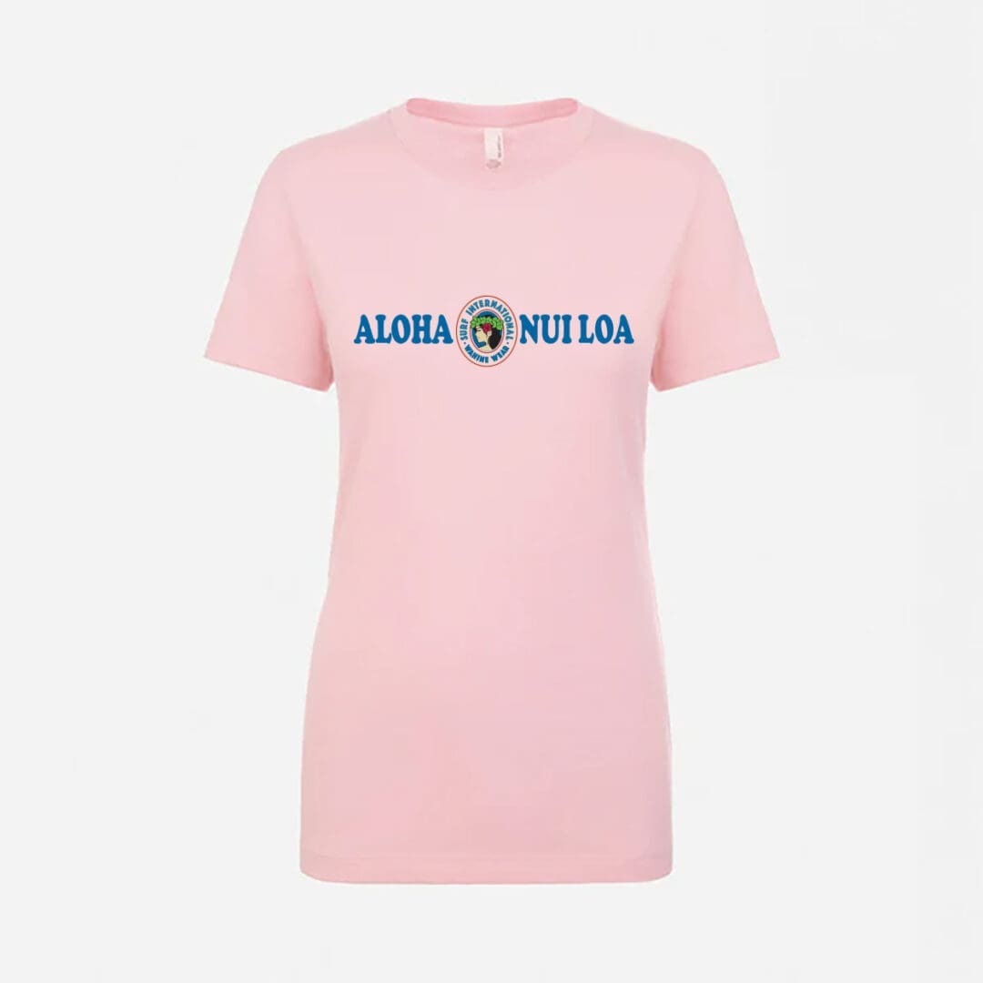 A pink t-shirt with the words aloha nation on it.