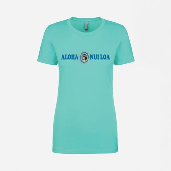 A women 's t-shirt with the name aloha muilaa on it.