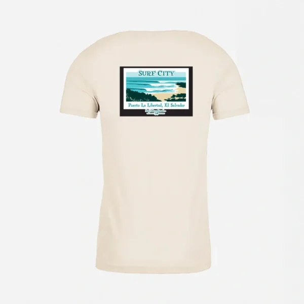 A t-shirt with an image of the ocean on it.